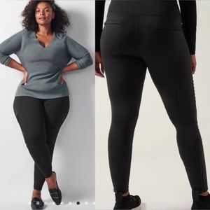 Athleta Black High Rise Delancey Moto Tight Leggings Women's Size XL
